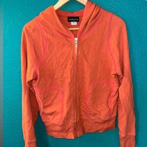 Athleta | Pink/Orange Women's hoodie with contrast stitching